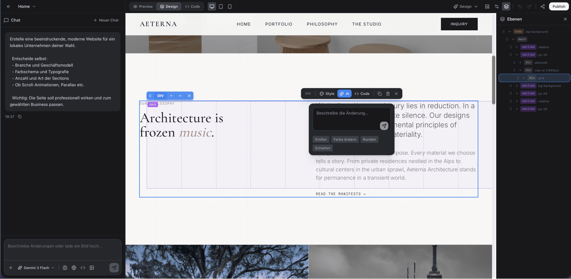 UF Builder Interface