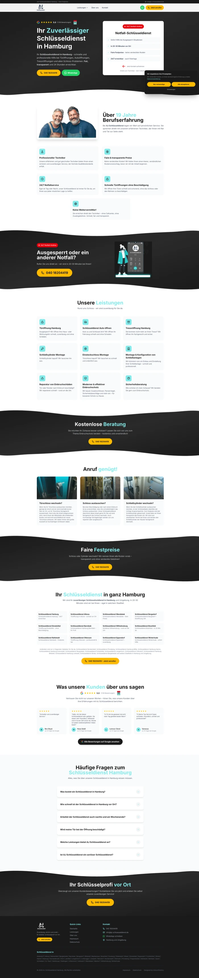 AJ Schlüsseldienst – Website-Relaunch mit lokalem SEO für Hamburg