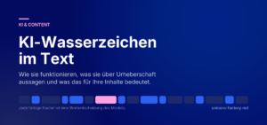 Reihe von Token-Kacheln, von denen ein Teil hervorgehoben ist: das statistische Muster steckt in der Wortauswahl